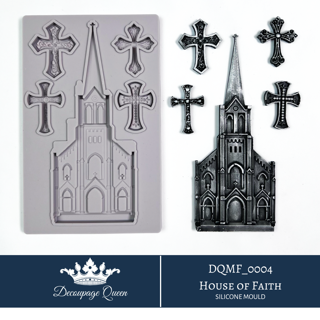 Decoupage Queen HOUSE OF FAITH Silicone Moulds Molds 5