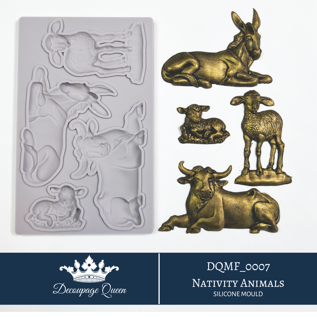 Decoupage Queen NATIVITY ANIMALS Christmas Silicone Moulds Molds 5