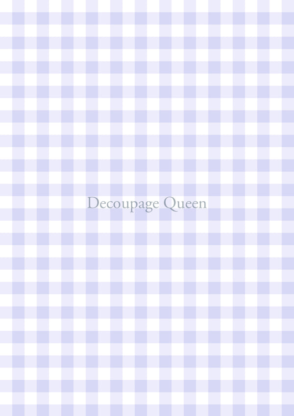 Decoupage Queen PURPLE GINGHAM A4 Rice Paper DQRP0542