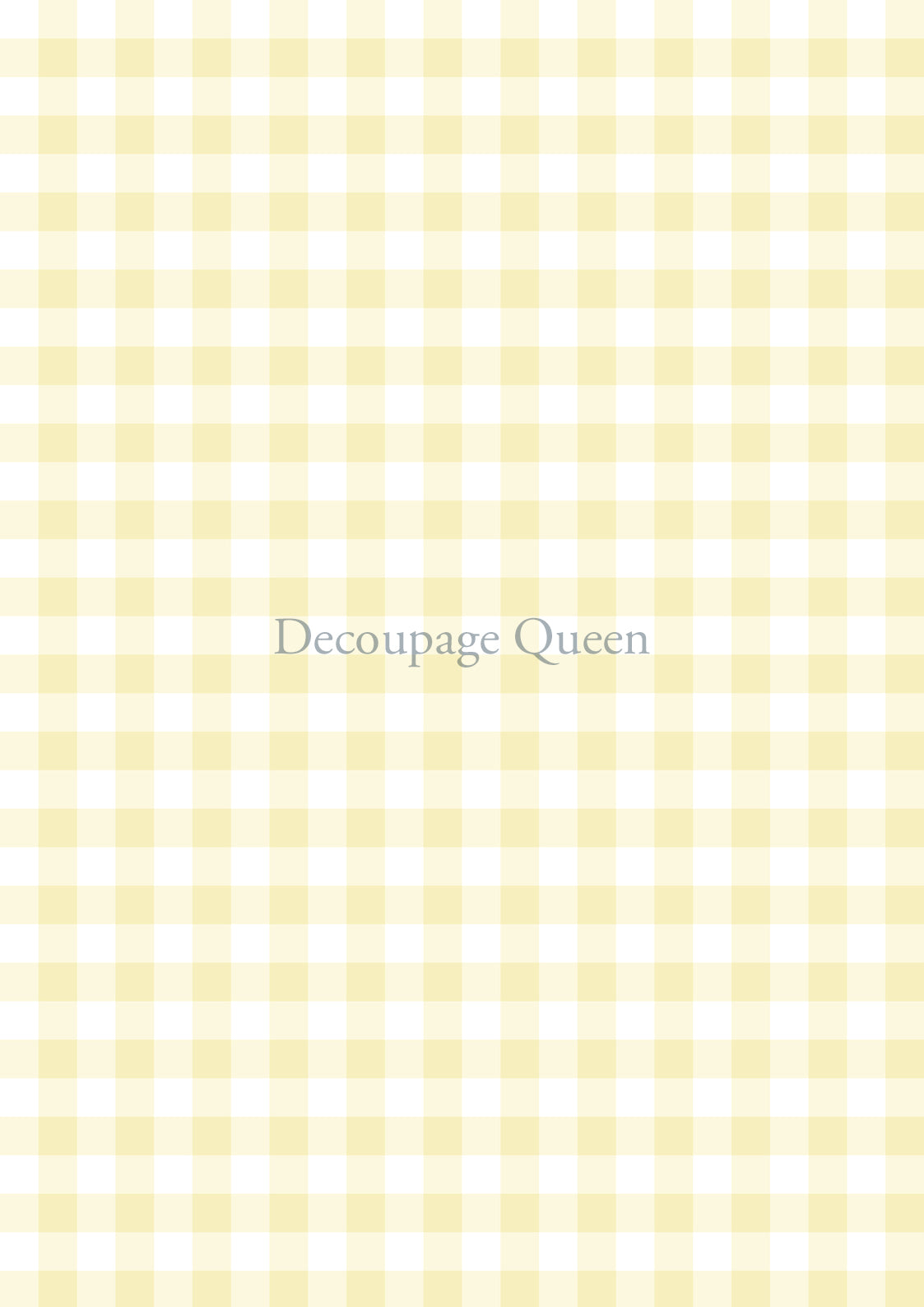 Decoupage Queen YELLOW GINGHAM A4 Rice Paper DQRP0544