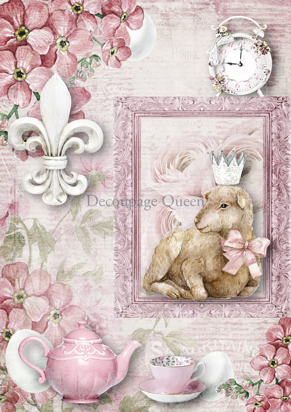 Decoupage Queen EASTER LAMB A4 Rice Paper DQRP0545