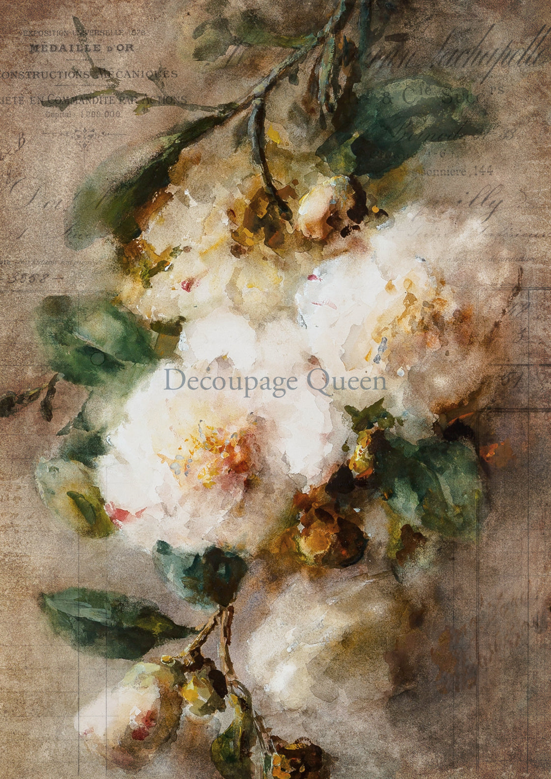 Decoupage Queen CAMELIA A4 Rice Paper DQRP0554