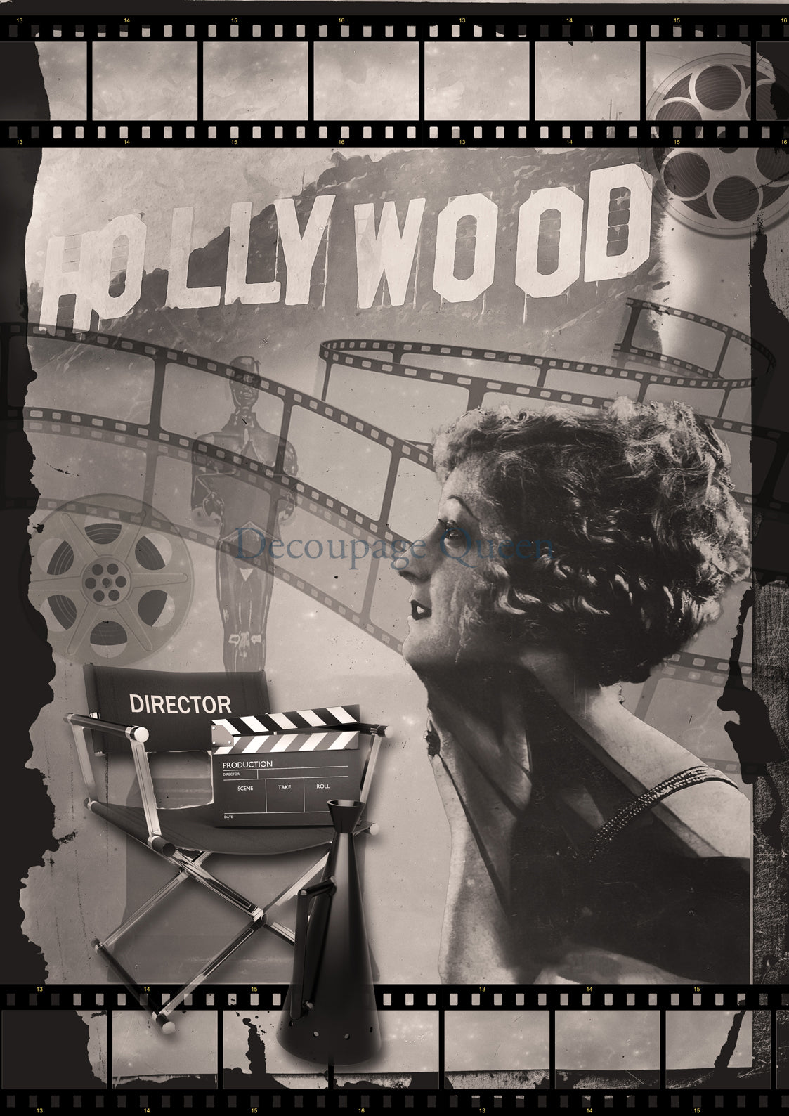 Decoupage Queen HOLLYWOOD A4 Rice Paper DQRP0573