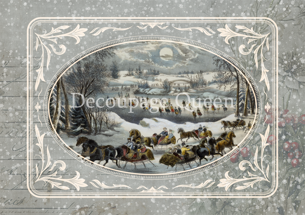 Decoupage Queen CENTRAL PARK Dainty and the Queen A4 Rice Paper DQRP0667