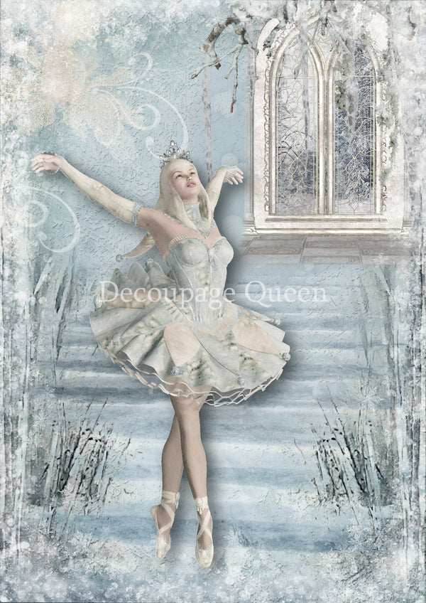 Decoupage Queen SNOW PRINCESS Christmas Winter A4 Decoupage Rice Paper DQRP0674