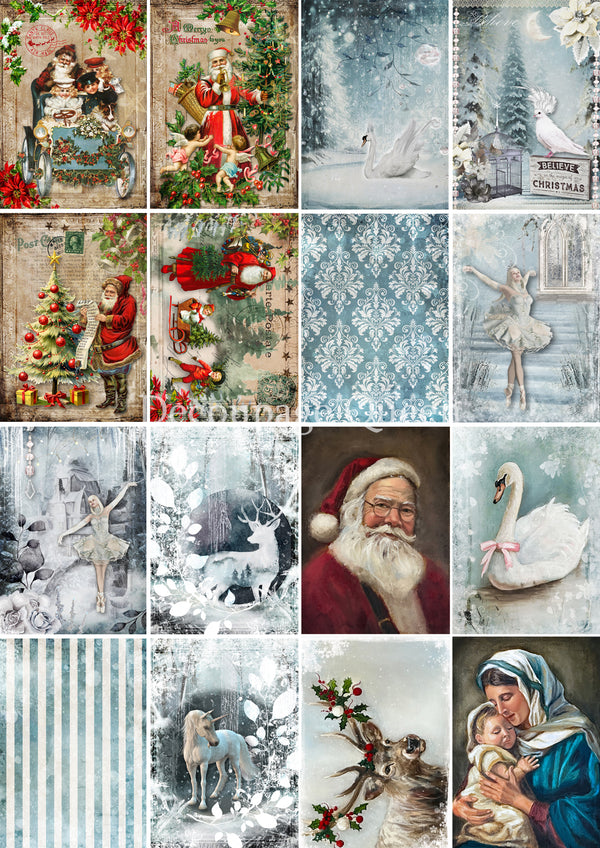 Decoupage Queen WINTER MINIS Christmas A4 Decoupage Rice Paper DQRP0705