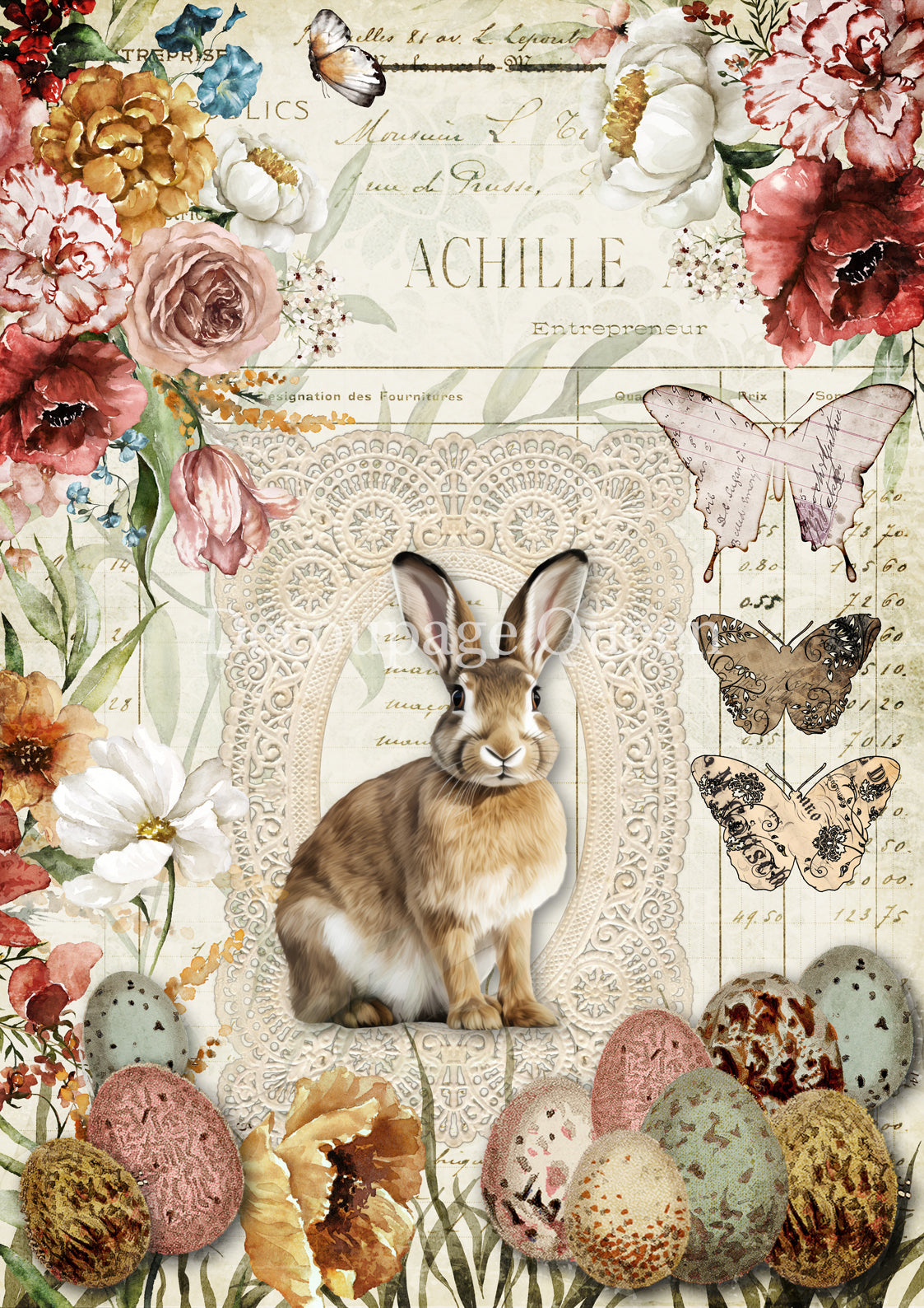 Decoupage Queen EASTER WISHES A4 Decoupage Rice Paper DQRP0726