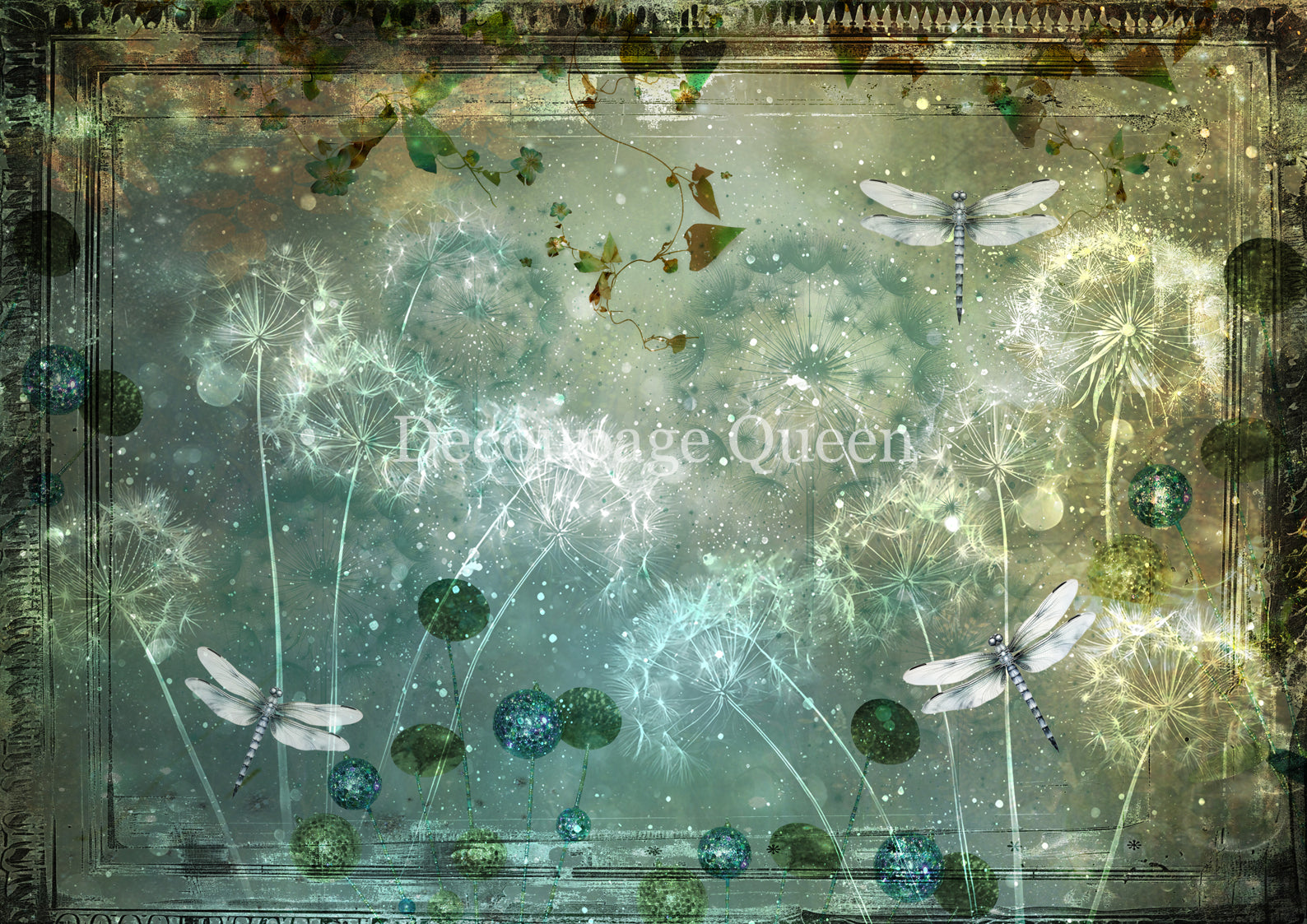 Decoupage Queen DANDELION WISHES A4 Decoupage Rice Paper DQRP0744