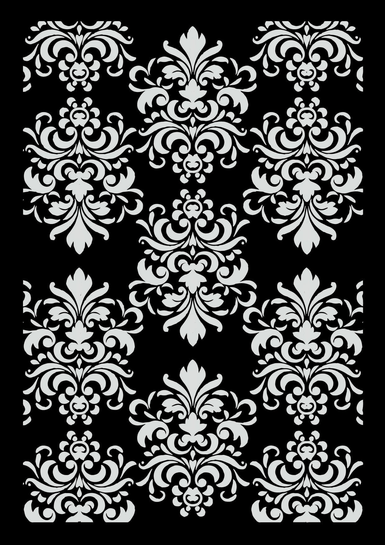 Decoupage Queen SPRING DAMASK A4 Reusable Stencil #DQST0020