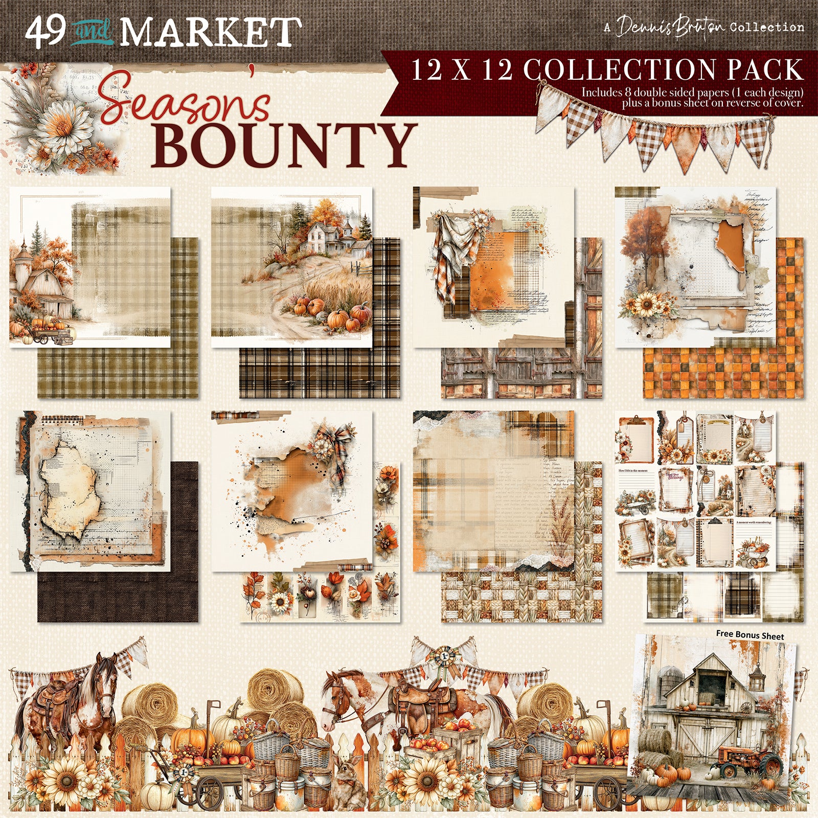 PRE-ORDER - 49 and Market SEASON'S BOUNTY 12x12 Collection Pack #DSB-38507