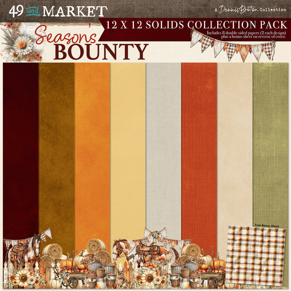 Pre-Order - 49 and Market SEASON'S BOUNTY 12x12 Solid Cardstock Pack #DSB-38514