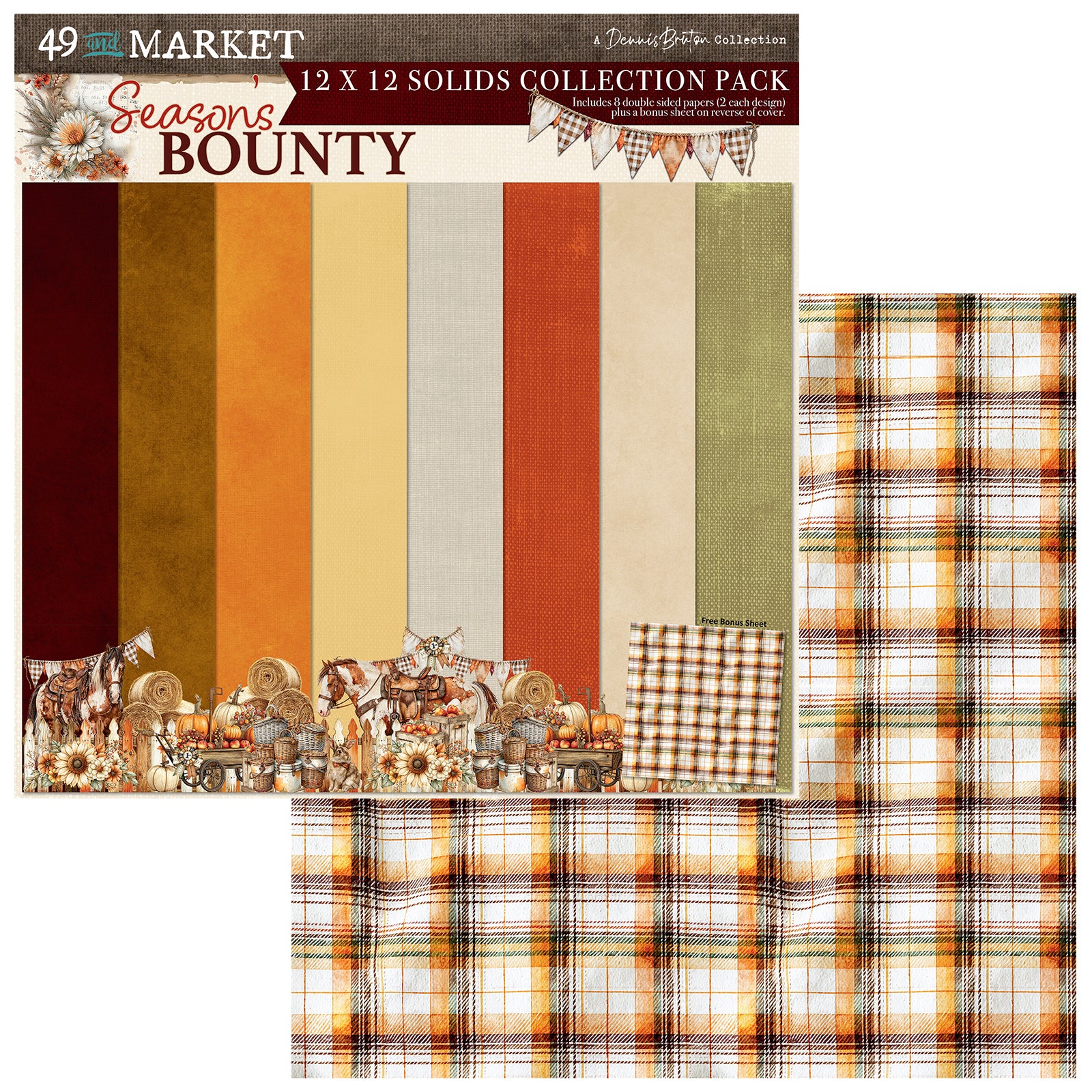 Pre-Order - 49 and Market SEASON'S BOUNTY 12x12 Solid Cardstock Pack #DSB-38514