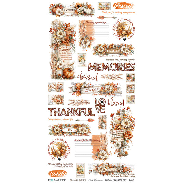 PRE-ORDER - 49 and Market SEASON'S BOUNTY 6x12 ESSENTIAL Rub-On Transfers #DSB-38651