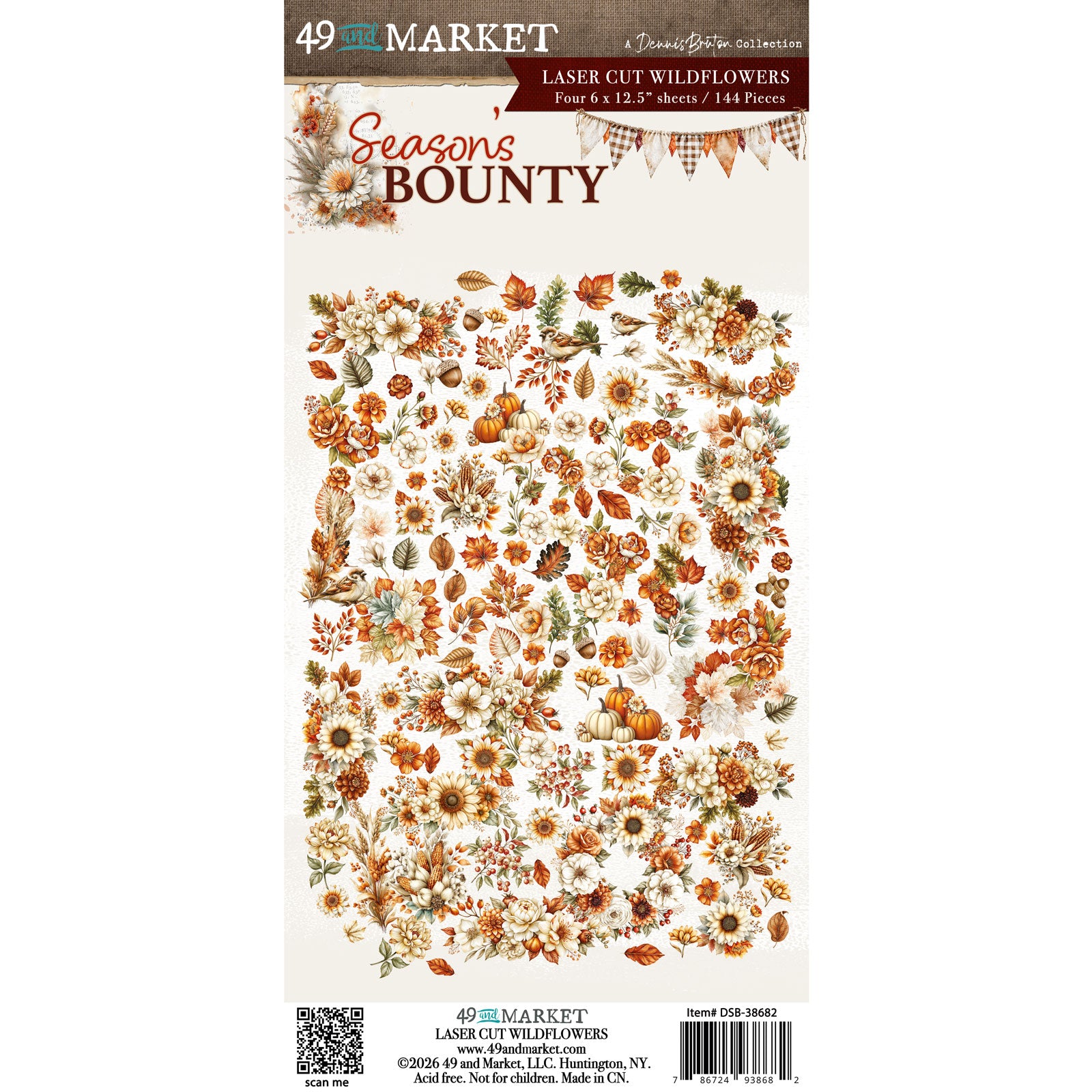 Pre-Order - 49 and Market SEASON'S BOUNTY - Laser-Cut WILDFLOWERS Set #DSB-38682