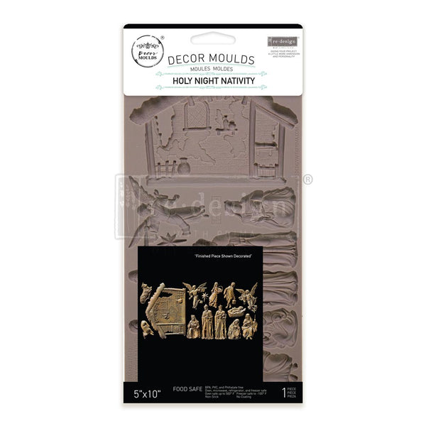 Decor moulds packaging for 'Holy Night Nativity' on a white background