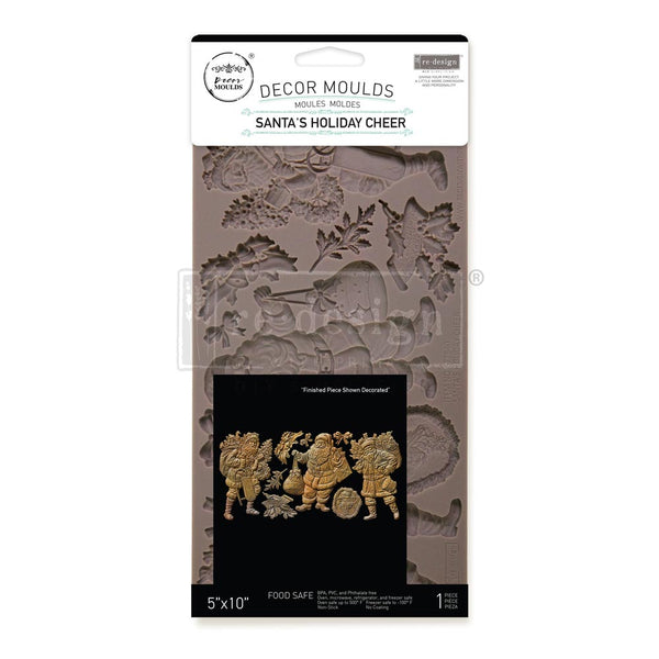 Decor moulds packaging with Christmas-themed designs on a white background