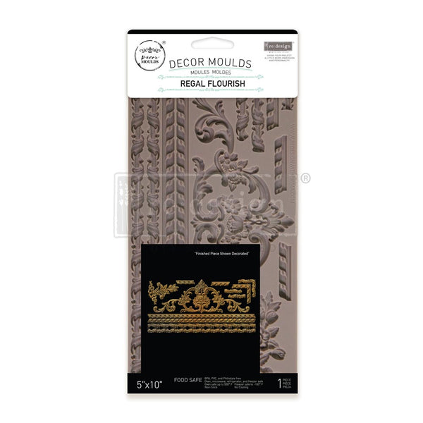 Decor moulds packaging with decorative patterns on a white background