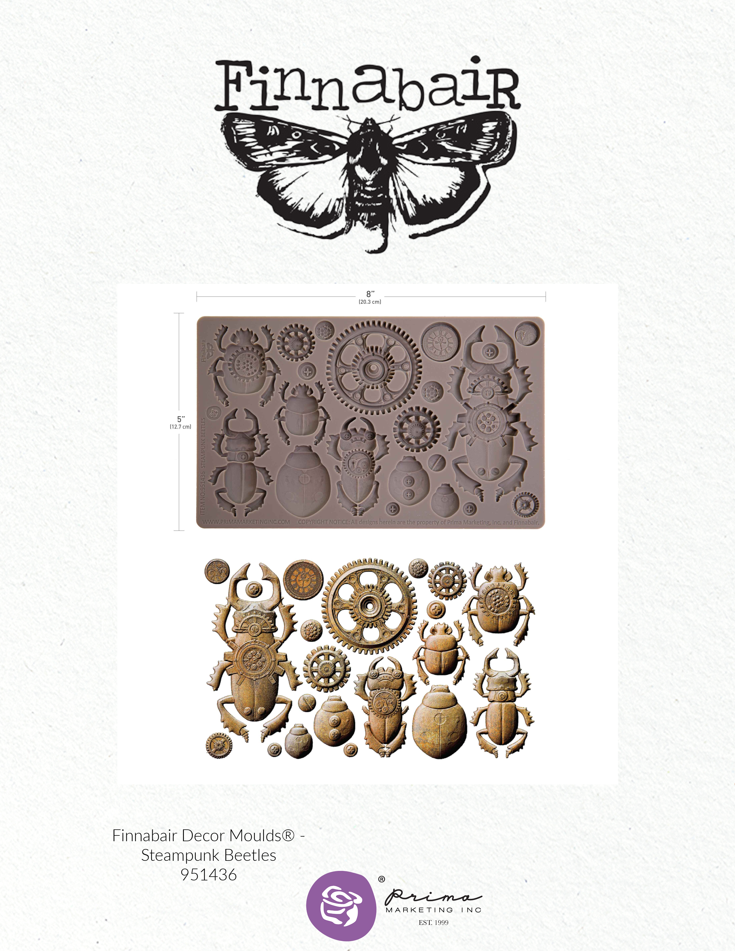 Prima Finnabair STEAMPUNK BEETLES Imaginarium Moulds Molds 5