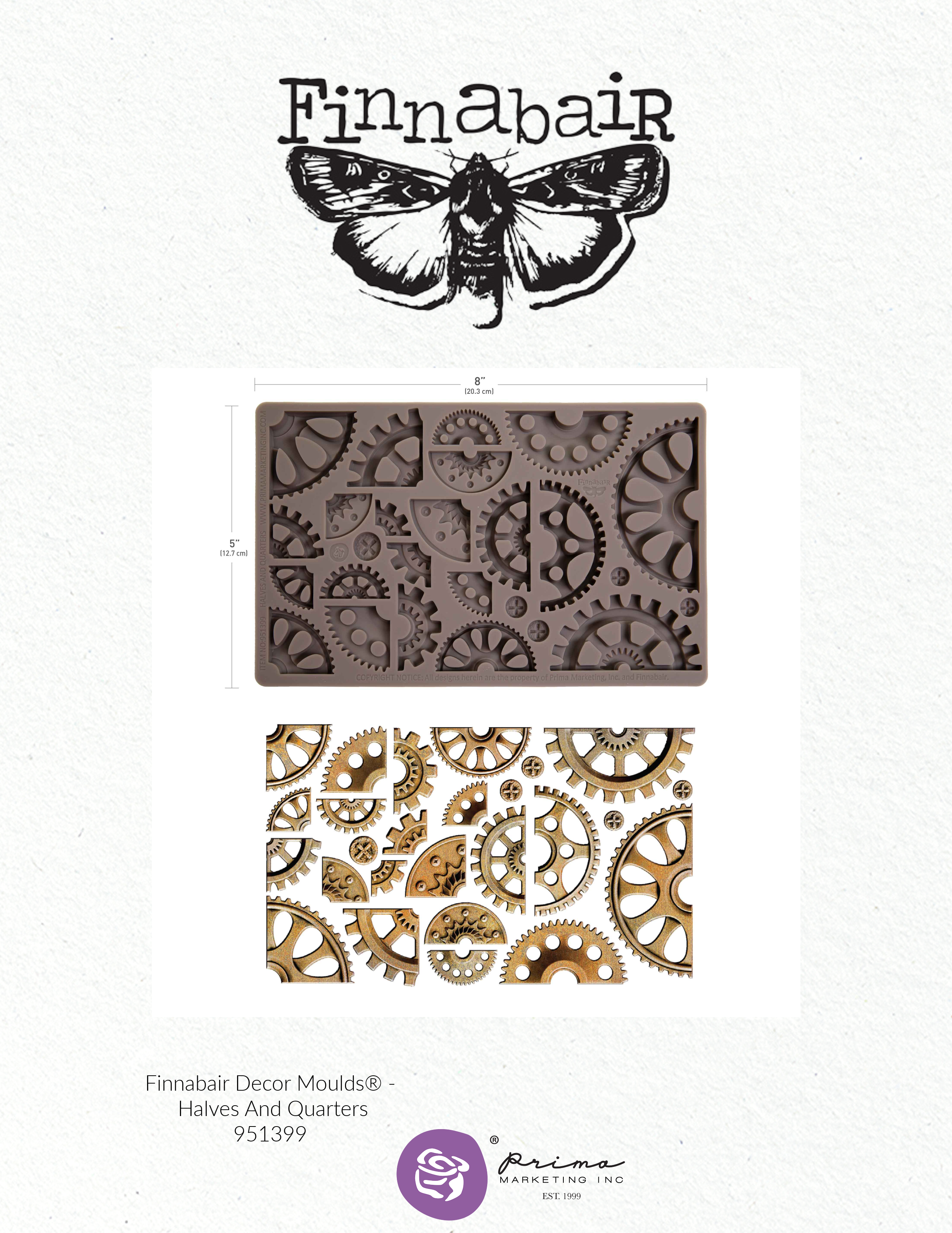Prima Finnabair HALVES & QUARTERS Gears Imaginarium Moulds Molds 5