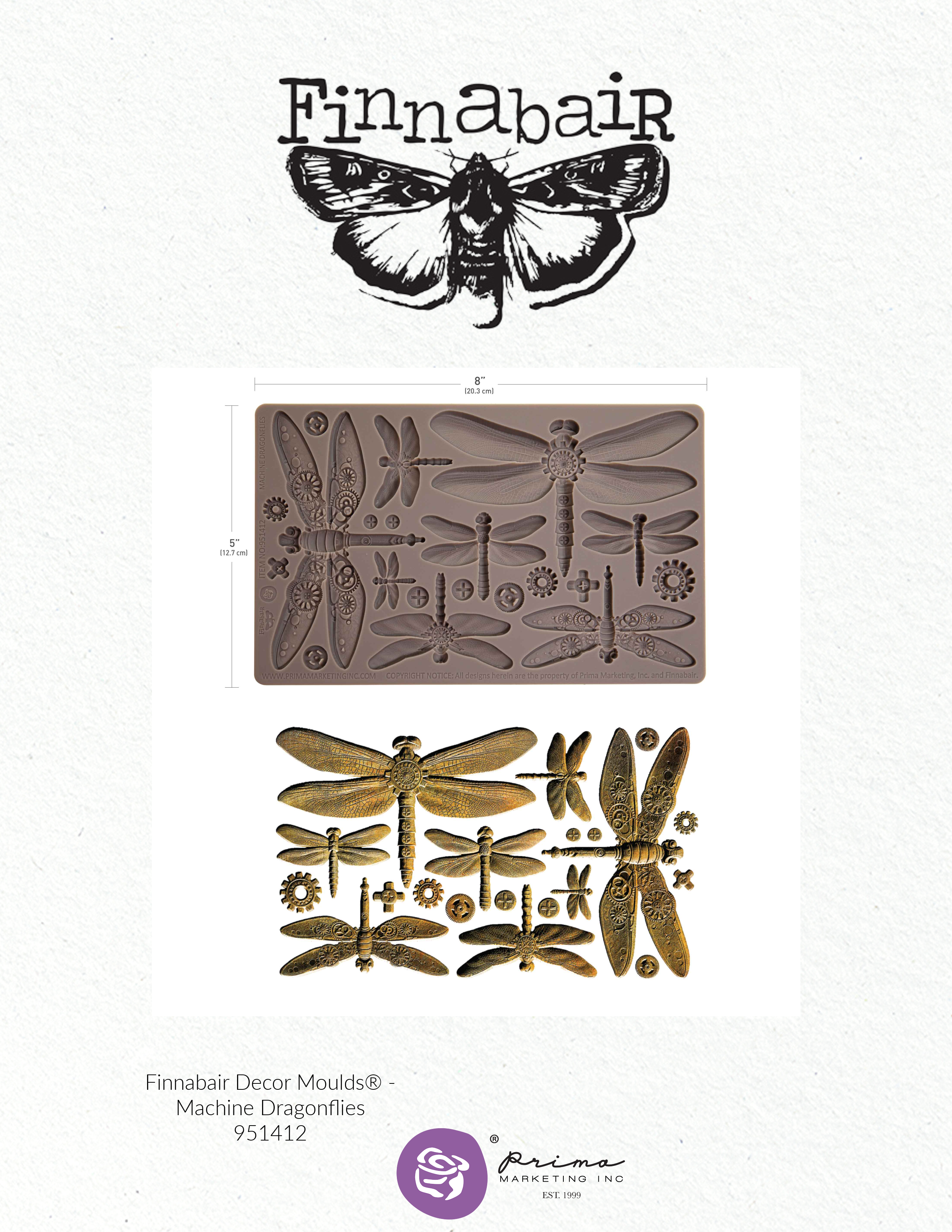Prima Finnabair MACHINE DRAGONFLIES Imaginarium Moulds Molds 5