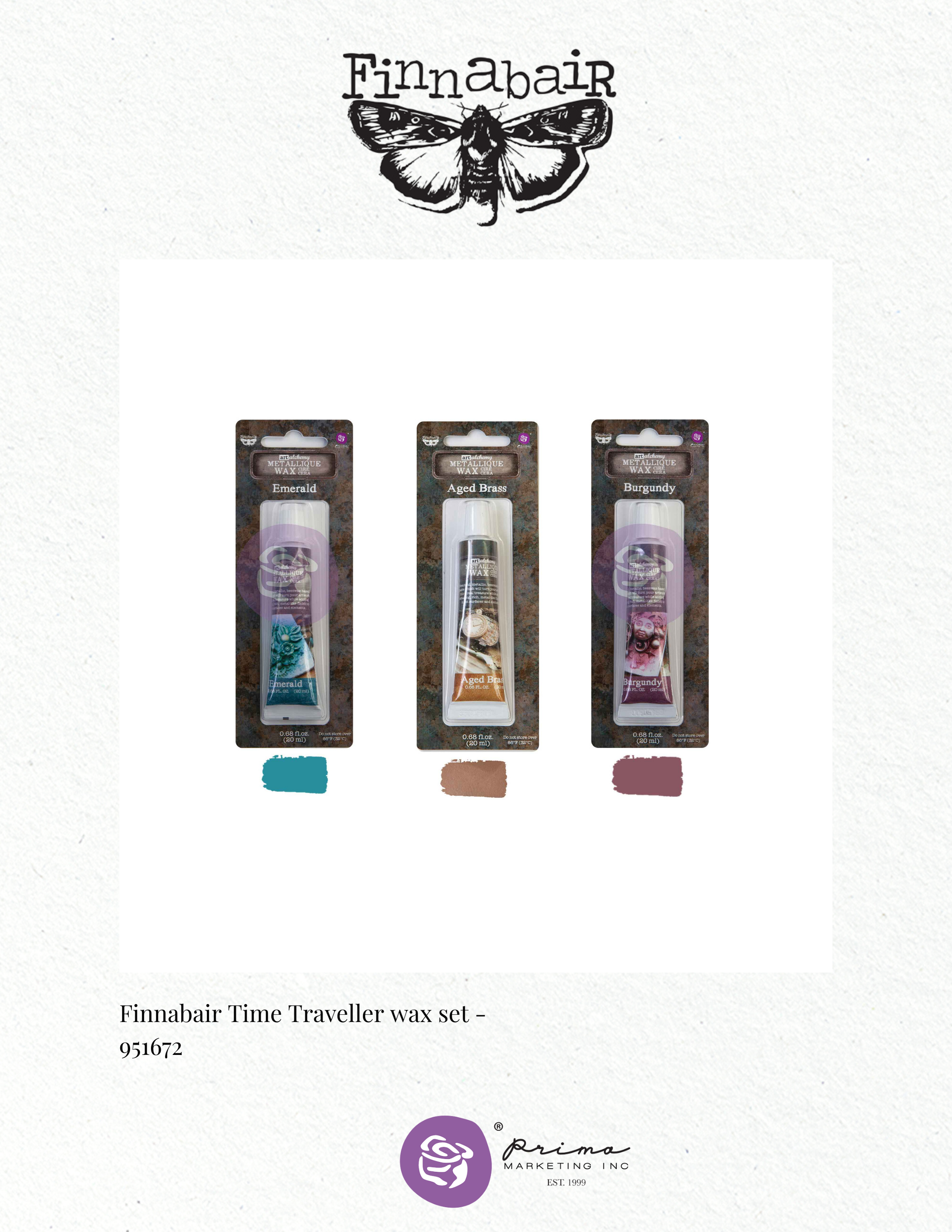 Prima Finnabair TIME TRAVELLER Wax Set Art Alchemy 3 pcs #951672
