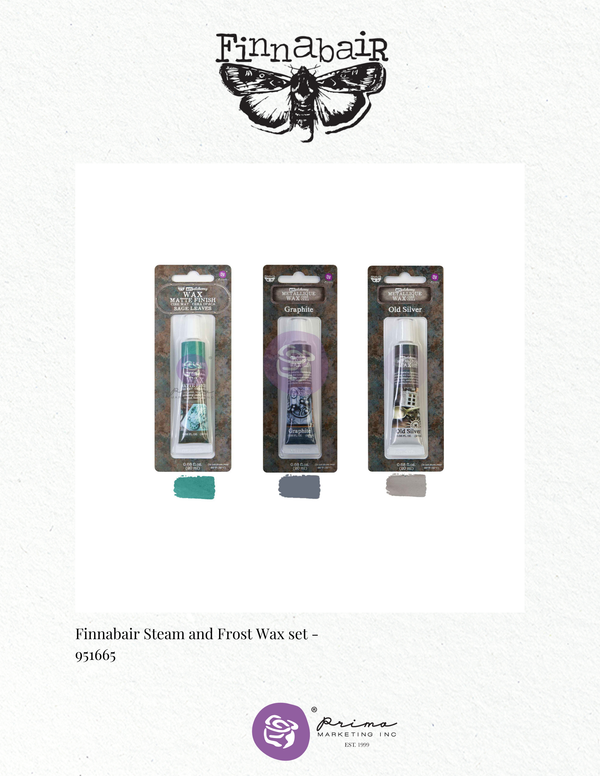 Finnabair Steam and Frost Wax set packaging on a white background
