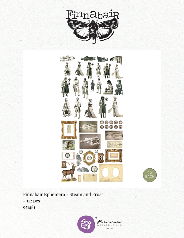 Prima Finnabair STEAM and FROST Ephemera 112 pcs #951481