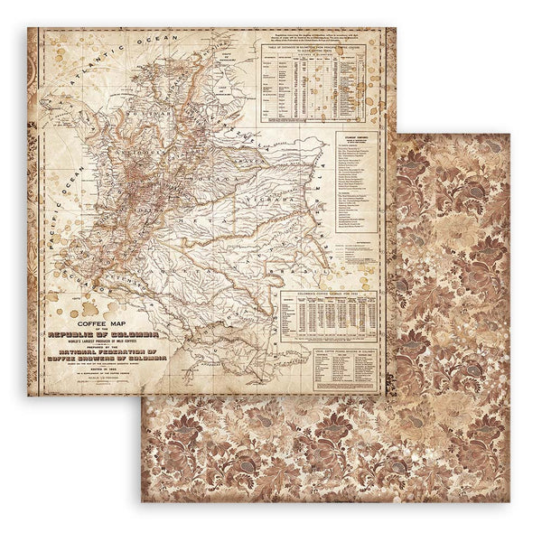 Stamperia COFFEE and CHOCOLATE Maxi Backgrounds 12x12 Double Faced Scrapbook Paper 10 PCS+Bonus #SBBL145