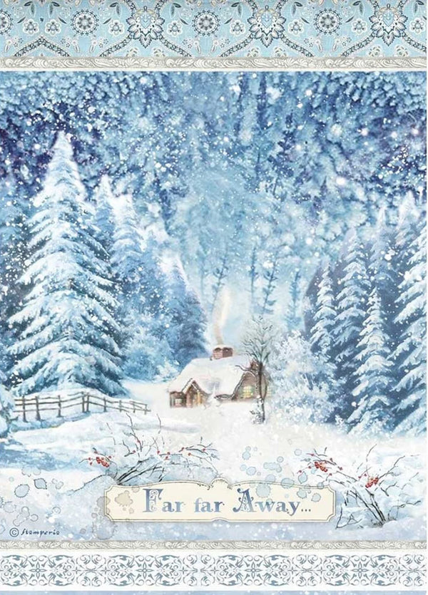 Stamperia Winter Tales FAR FAR AWAY A4 Decoupage Rice Paper #DFSA4491