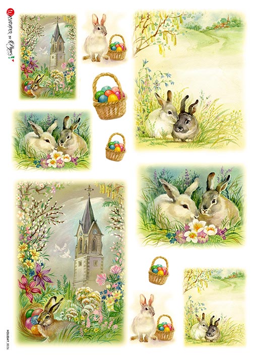 Paper Designs HOLIDAY 0036 EASTER SCENES A4 Decoupage Rice Paper