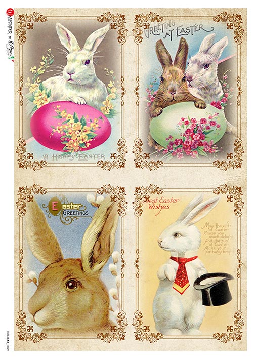 Paper Designs VINTAGE EASTER GREETINGS Cards A4 Decoupage Rice Paper #HOLIDAY_0099