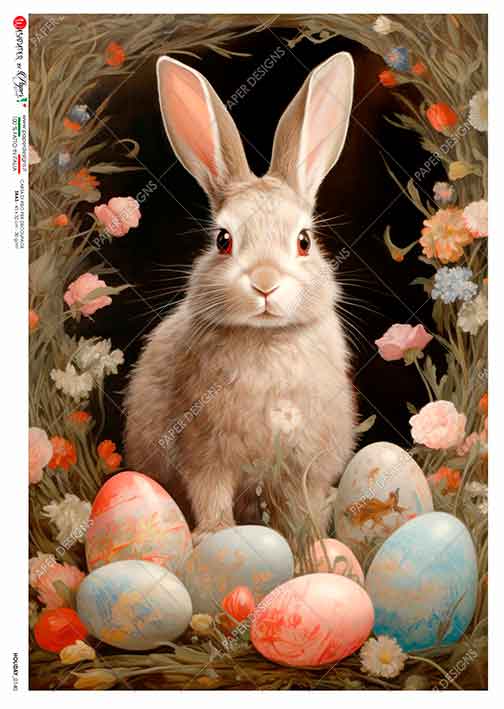 Paper Designs EASTER RABBIT with EGGS A4 Decoupage Rice Paper #HOLIDAY_0140