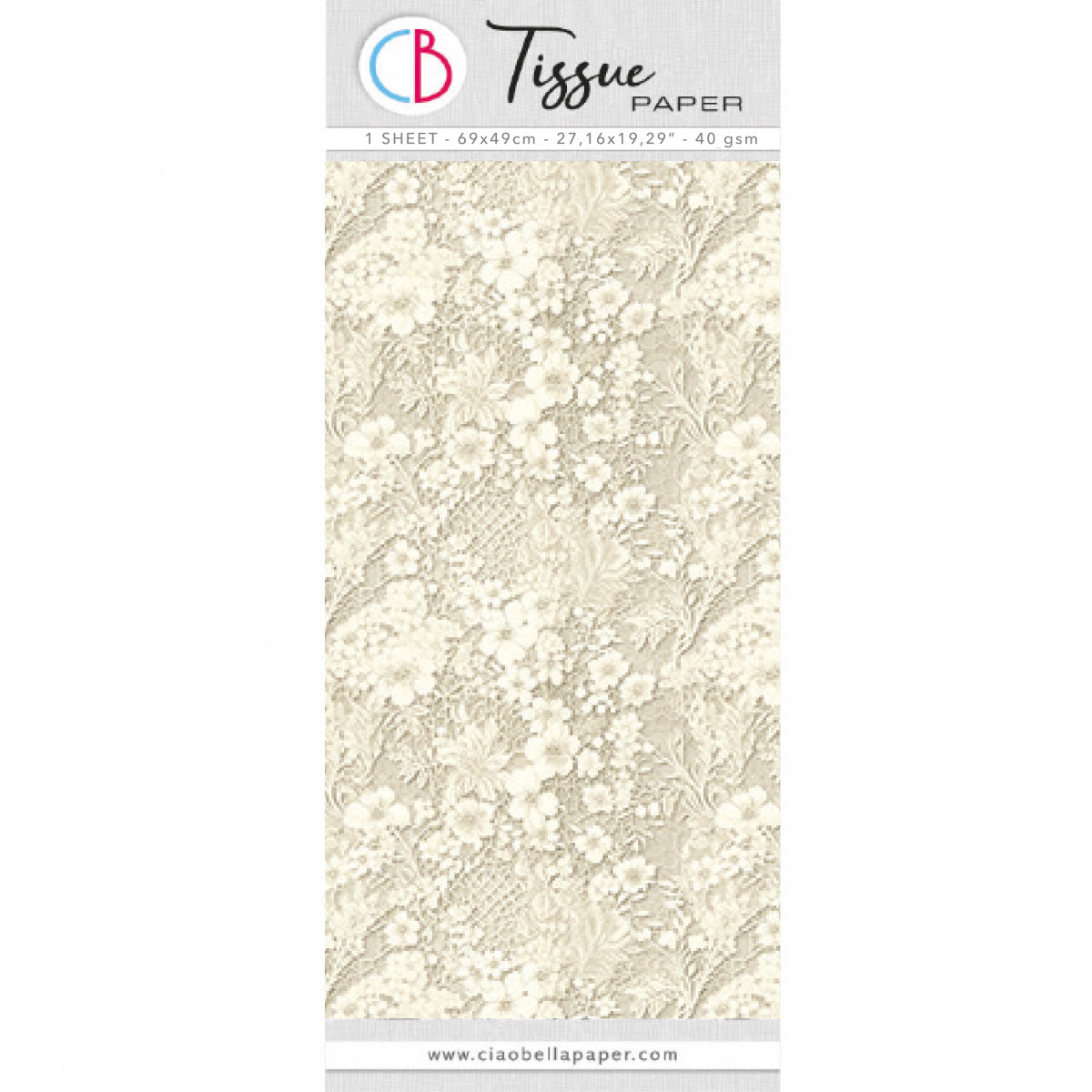 Ciao Bella ANTIQUE LINEN LACE Tissue Decoupage Decor Paper 27.17