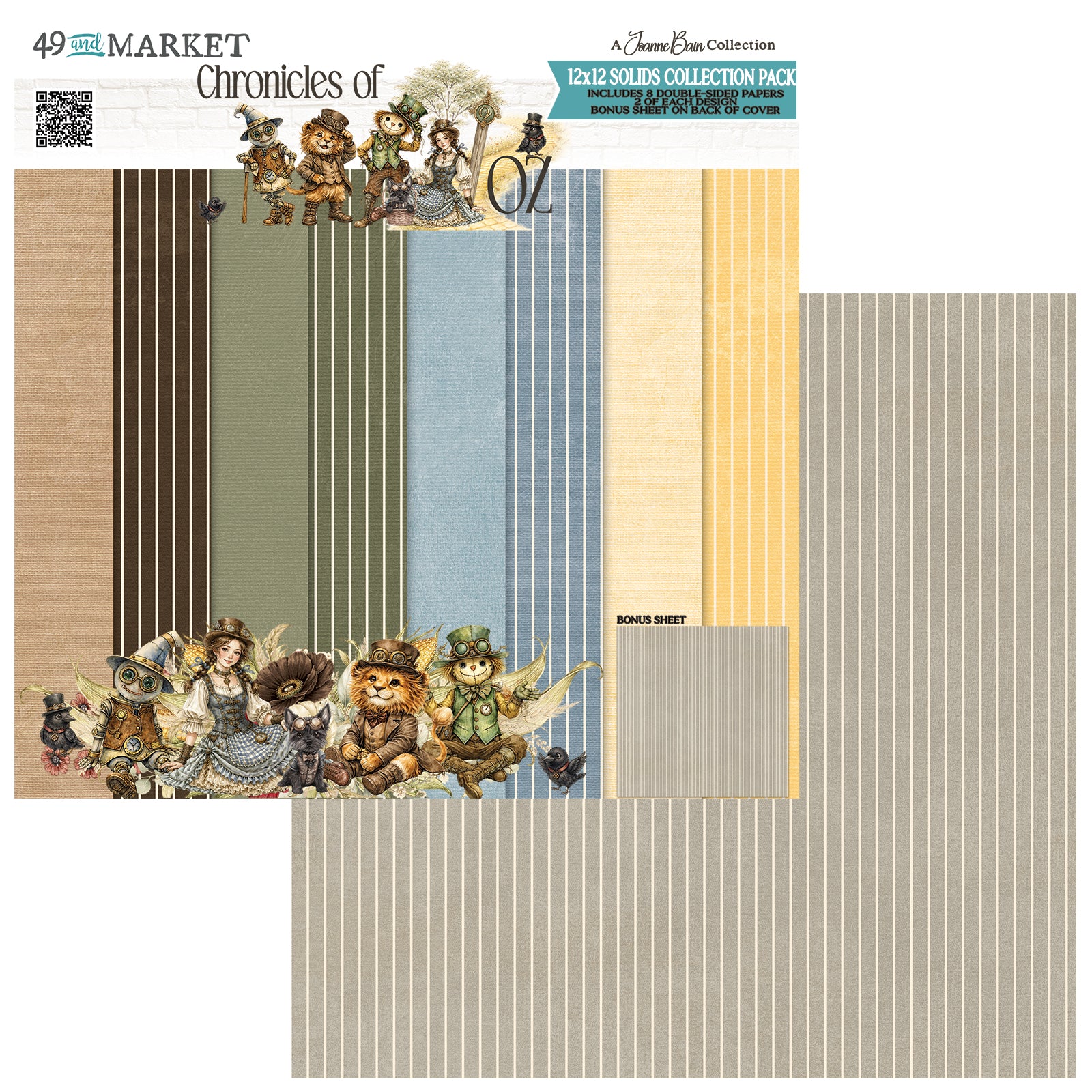 Pre-Order - 49 and Market CHRONICLES OF OZ 12x12 Solid Cardstock Pack #JCO-38286