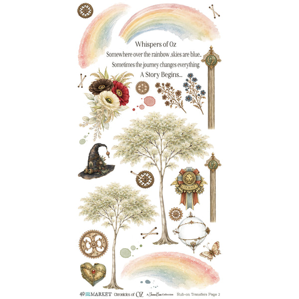 PRE-ORDER - 49 and Market CHRONICLES OF OZ 6x12 Blendable Rub-On Transfers #JCO-38439