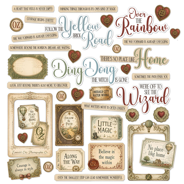 Pre-Order - 49 and Market CHRONICLES OF OZ Chipboard Assortment 53 pcs #JCO-38484