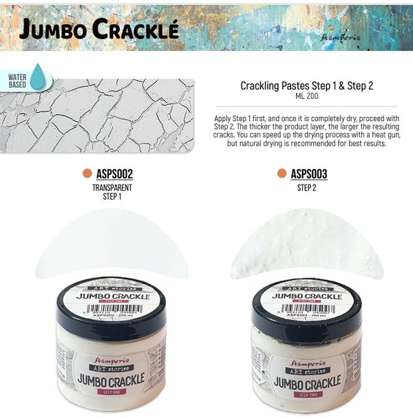 Stamperia Art Stories JUMBO CRACKLE 2 Part Mediums 200 ml  #ASPS002 / ASPS003