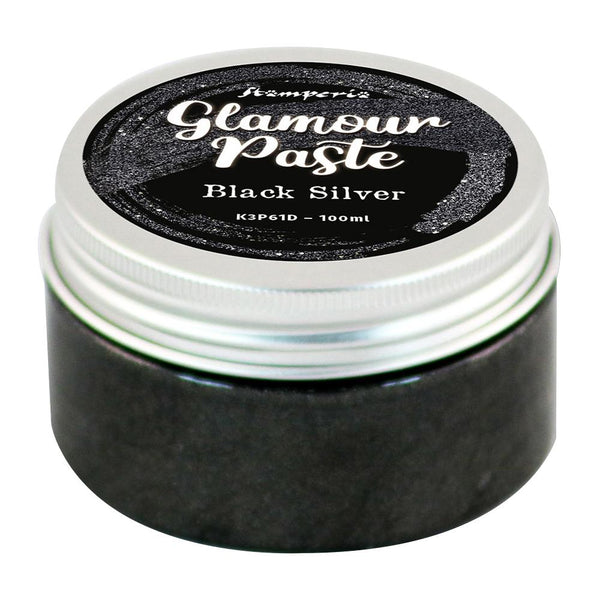Stamperia Glamour Paste BLACK SILVER Shimmer 100 Ml  #K3P61D