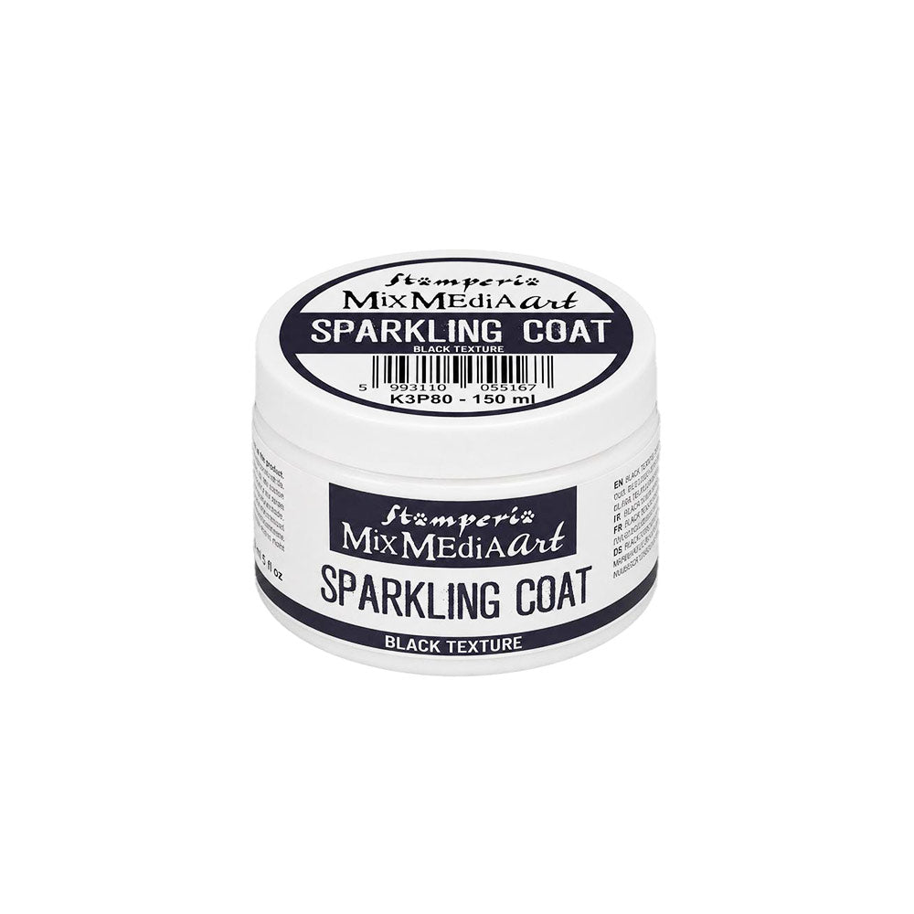 Stamperia Mix Media Art - SPARKLING COAT - Black Texture - 150 ml #K3P80