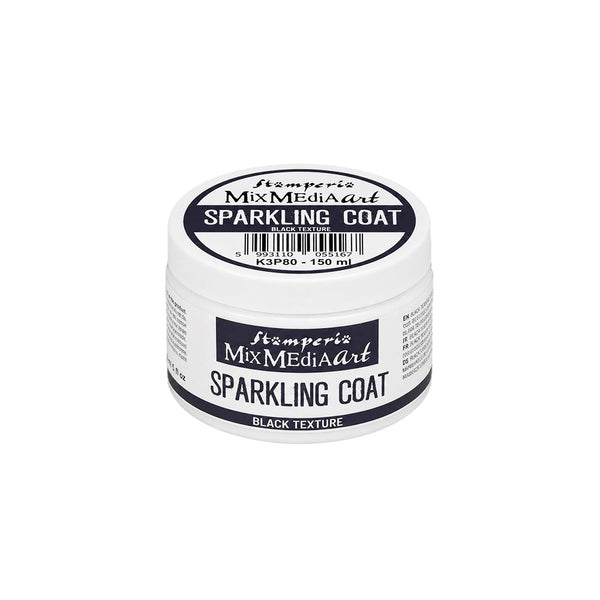 Stamperia Mix Media Art - SPARKLING COAT - Black Texture - 150 ml #K3P80