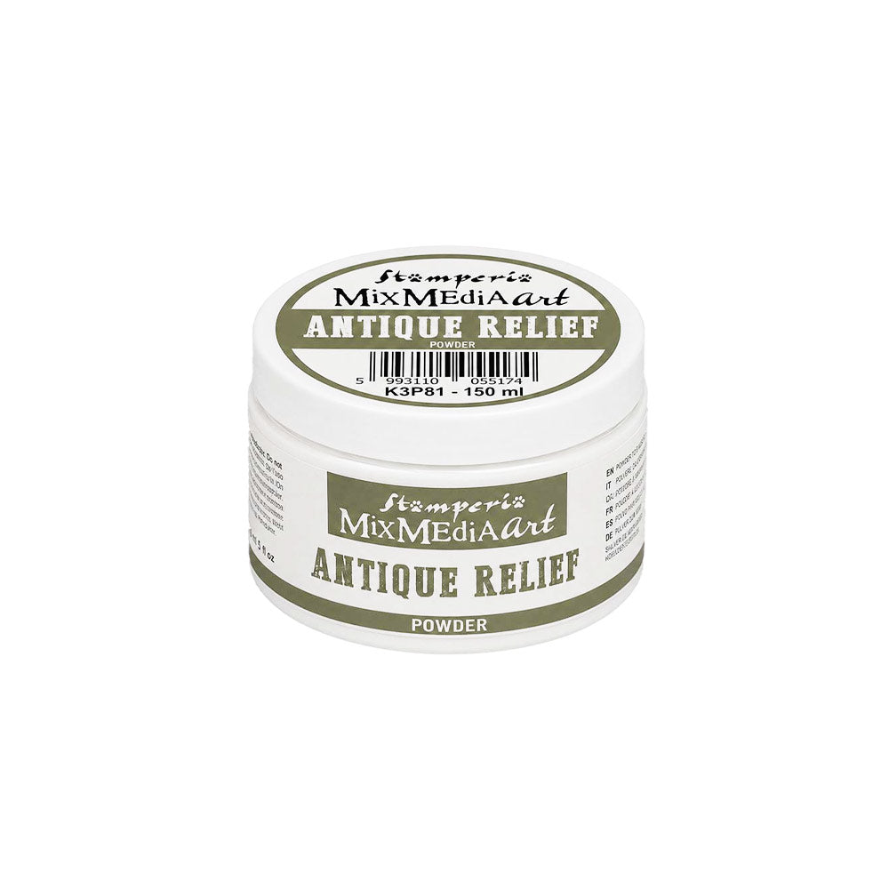 Stamperia Mix Media Art ANTIQUE RELIEF POWDER and BONDING GEL Matte and Clear