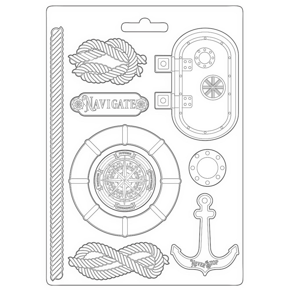 Stamperia Soft Mould A4 Lady Vagabond LIFESTYLE NAVIGATE Cold Pour #K3PTA4517