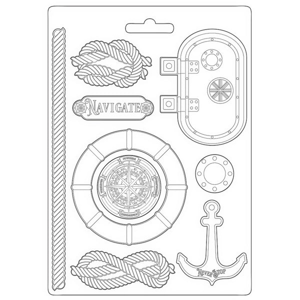 Stamperia Soft Mould A4 Lady Vagabond LIFESTYLE NAVIGATE Cold Pour #K3PTA4517