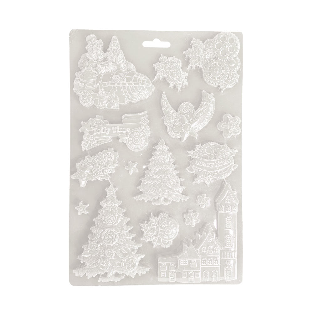 Stamperia A4 Soft Mould GEAR UP FOR CHRISTMAS TREES AND ELEMENTS Cold Pour Resin #K3PTA4579