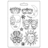 PRE-ORDER Stamperia MASQUERADE MASKS A4 Soft Mould Cold Pour Resin #K3PTA4586