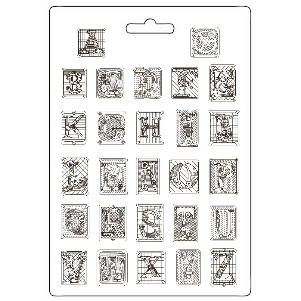 Stamperia MASTER OF MAGIC - ALPHABET Soft Mould A4 Cold Pour Mixed Media #K3PTA4589