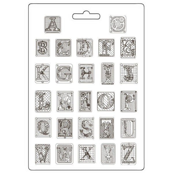 Stamperia MASTER OF MAGIC - ALPHABET Soft Mould A4 Cold Pour Mixed Media #K3PTA4589