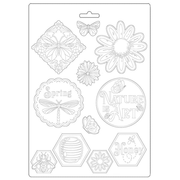 pvc MOULD with nature-themed designs on a white background