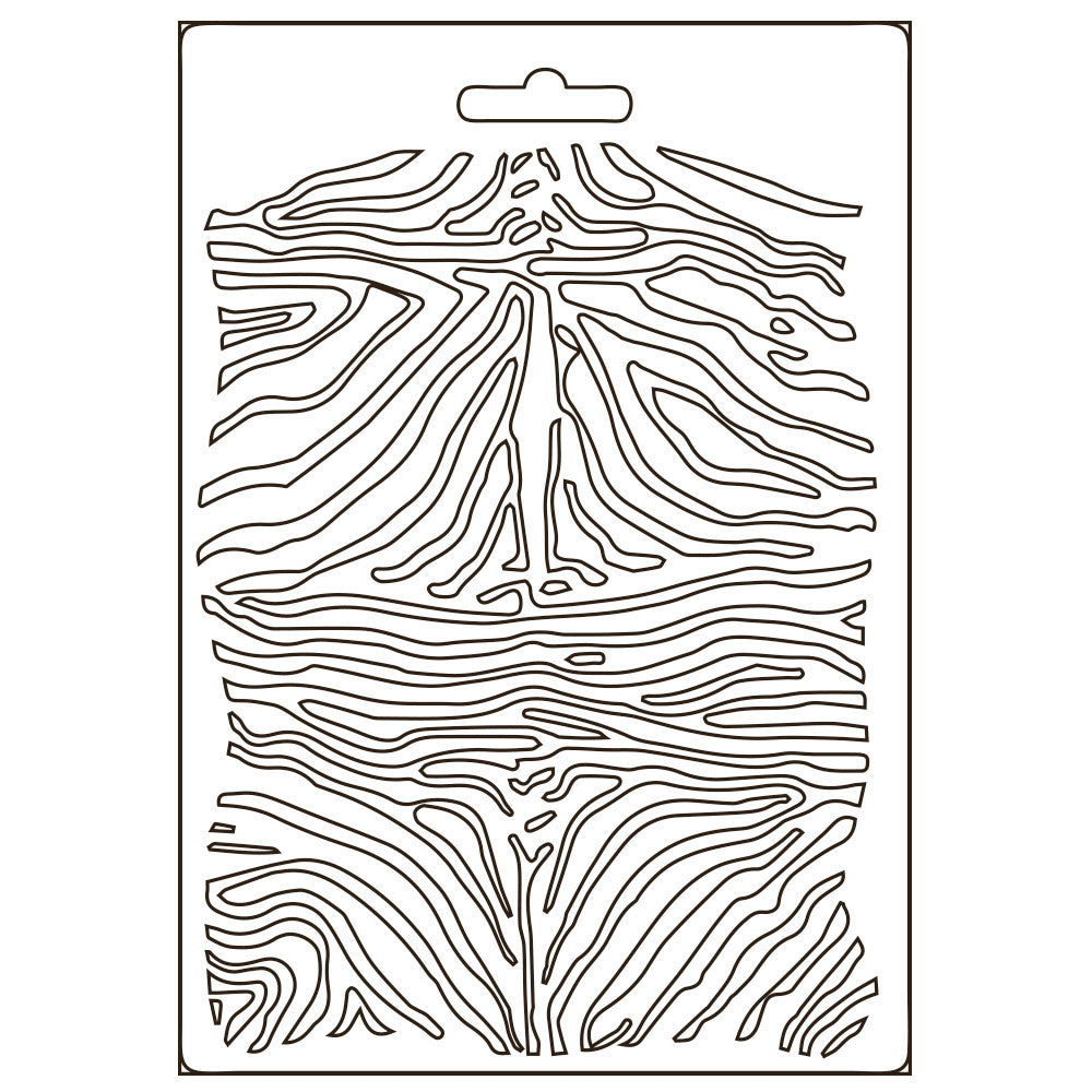 Stamperia Soft Mould A5 SAVANA ZEBRA PATTERN Stripes Texture Impression Mold #K3PTA5617