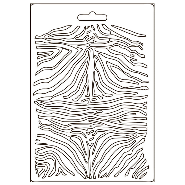Stamperia Soft Mould A5 SAVANA ZEBRA PATTERN Stripes Texture Impression Mold #K3PTA5617